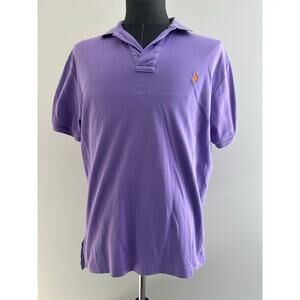 Polo Ralph Lauren 100% Soft Cotton Collared Shirt Purple Orange Size Medium SG